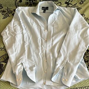 Buttoned down Light Blue Micro-Check Dress Shirt